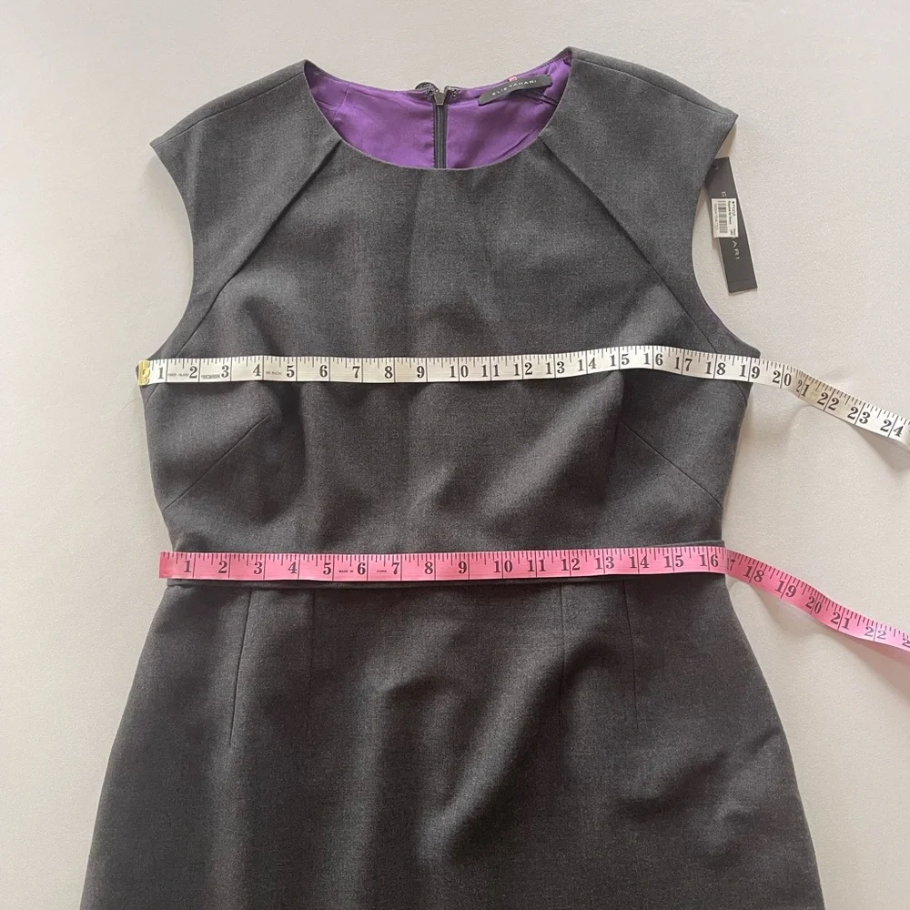 Elie Tahari Jamie Wool Sheath Dress Gray Size 14 Career Work Office NEW